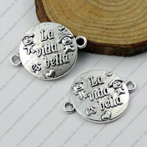 2014 Fashion Zinc Alloy Bracelet Findings with Spanish words. Wholesale Connectors 16x22mm. Sold by Bag