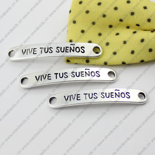 2014 Fashion Zinc Alloy Bracelet Findings with Spanish words. Wholesale Connectors 6x38mm. Sold by KG