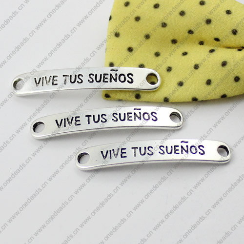 2014 Fashion Zinc Alloy Bracelet Findings with Spanish words. Wholesale Connectors 6x38mm. Sold by KG
