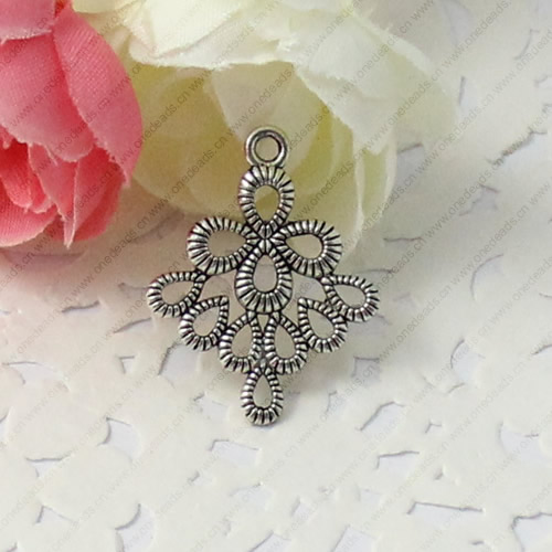 Pendant. Fashion Zinc Alloy jewelry findings. Flower 26x21mm. Sold by KG