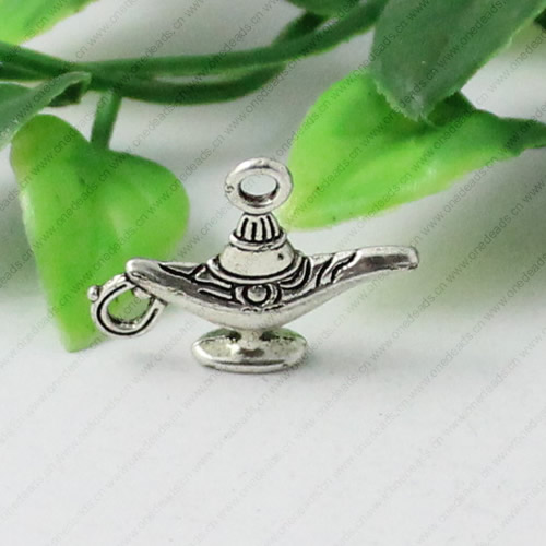Pendant. Fashion Zinc Alloy jewelry findings. Teapot 18x23mm. Sold by KG