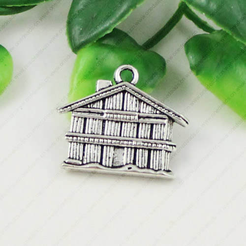 Pendant. Fashion Zinc Alloy jewelry findings. House 21x25mm. Sold by KG