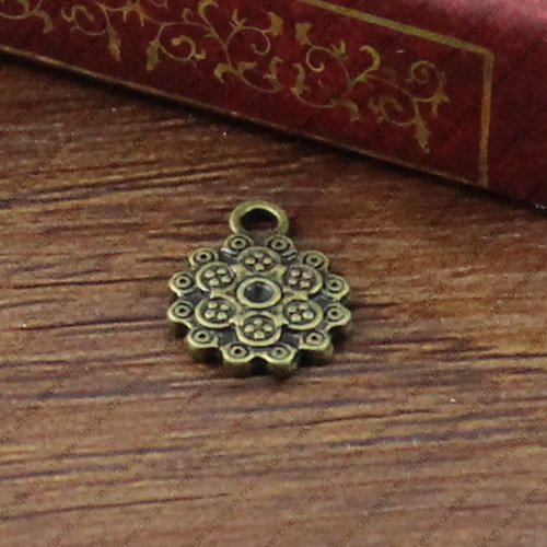 Pendant. Fashion Zinc Alloy jewelry findings. Flower 13x10mm. Sold by KG