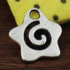 Pendant. Fashion Zinc Alloy jewelry findings. Star 14x13mm. Sold by KG