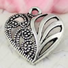 Pendant. Fashion Zinc Alloy jewelry findings. Heart 20x19mm. Sold by KG
