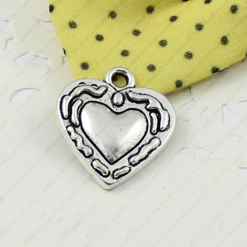 Pendant. Fashion Zinc Alloy jewelry findings. Heart 23x20mm. Sold by KG