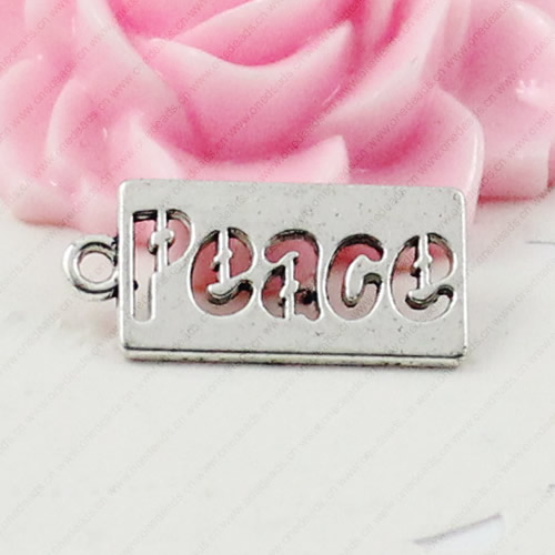 Pendant. Fashion Zinc Alloy jewelry findings. Rectangle 23x11mm. Sold by KG