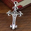 Pendant. Fashion Zinc Alloy jewelry findings. Cross 32x18mm. Sold by KG