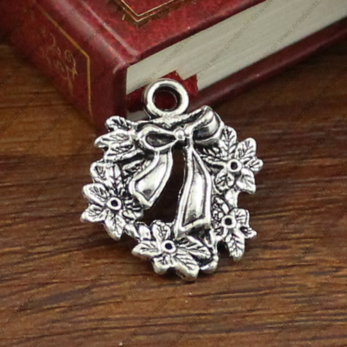 Pendant. Fashion Zinc Alloy jewelry findings.  23x20mm. Sold by KG