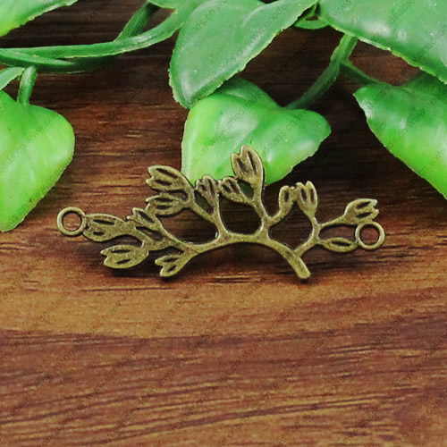 Connector. Fashion Zinc Alloy Jewelry Findings. Leaf 38x16mm. Sold by KG  