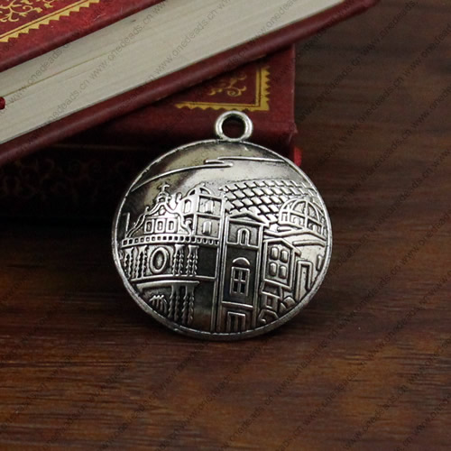 Pendant. Fashion Zinc Alloy jewelry findings. Oval 30x26mm. Sold by KG