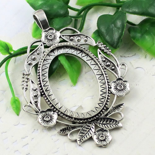 Zinc Alloy Cabochon Settings. Fashion Jewelry Findings. 80x57mm Inner dia 40x30mm. Sold by PC