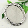 Zinc Alloy Brooch Settings, Outside diameter:49x40mm, Interior Inner dia:40x30.5mm, Sold by PC 
