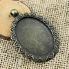 Zinc Alloy Cabochon Settings. Fashion Jewelry Findings. 68x41mm Inner dia: 41x31mm. Sold by PC
