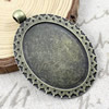 Zinc Alloy Cabochon Settings. Fashion Jewelry Findings. 57.5x40mm Inner dia 41x31mm. Sold by PC
