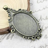 Zinc Alloy Cabochon Settings. Fashion Jewelry Findings. 71.5x45.5mm Inner dia: 41x31mm. Sold by PC