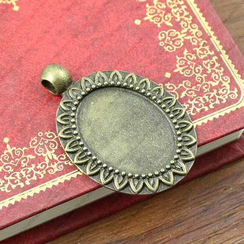 Zinc Alloy Cabochon Settings. Fashion Jewelry Findings. 42x28mm Inner dia: 25x19mm. Sold by Bag