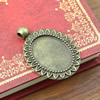 Zinc Alloy Cabochon Settings. Fashion Jewelry Findings. 42x28mm Inner dia: 25x19mm. Sold by Bag
