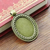 Zinc Alloy Cabochon Settings. Fashion Jewelry Findings. 42x28mm Inner dia: 25.5x19.5mm. Sold by Bag
