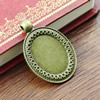 Zinc Alloy Cabochon Settings. Fashion Jewelry Findings. 42x28mm Inner dia: 25.5x19.5mm. Sold by Bag