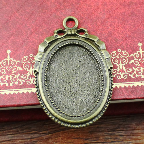 Zinc Alloy Cabochon Settings. Fashion Jewelry Findings. 40x27mm Inner dia: 25x18mm. Sold by Bag