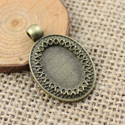 Zinc Alloy Cabochon Settings. Fashion Jewelry Findings. 33x22mm Inner dia: 18.5x13.5mm. Sold by Bag