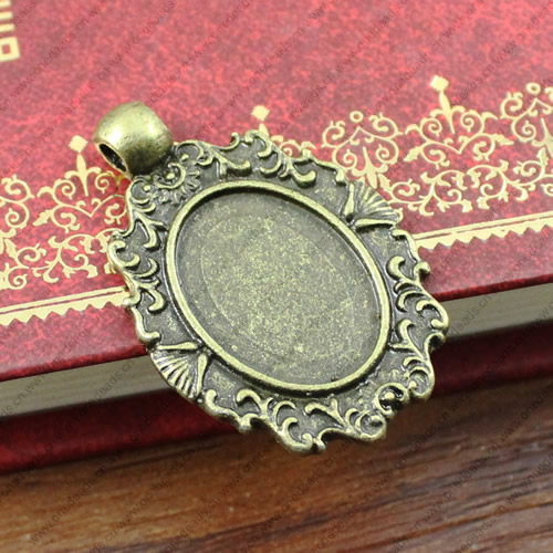 Zinc Alloy Cabochon Settings. Fashion Jewelry Findings. 35x23mm Inner dia:19x14mm. Sold by Bag