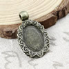 Zinc Alloy Cabochon Settings. Fashion Jewelry Findings. 31.5x20mm Inner dia: 19x13.5mm. Sold by Bag
