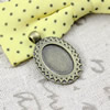 Zinc Alloy Cabochon Settings. Fashion Jewelry Findings. 33x21.5mm Inner dia: 18.5x13.5mm. Sold by Bag
