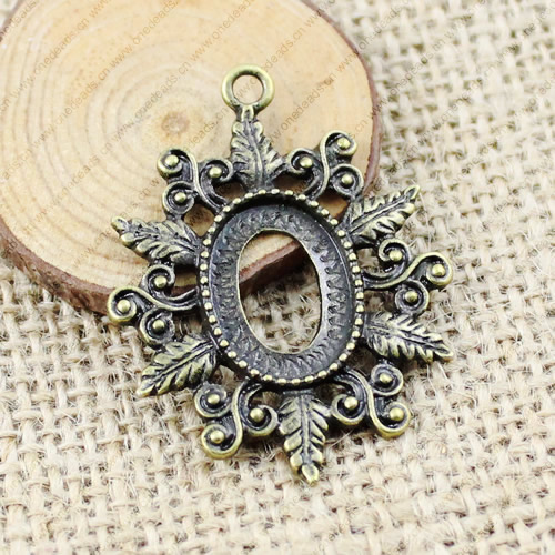 Zinc Alloy Cabochon Settings. Fashion Jewelry Findings. 43x33mm Inner dia: 18x14mm. Sold by Bag