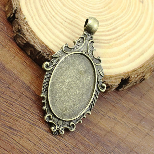 Zinc Alloy Cabochon Settings. Fashion Jewelry Findings. 56x31mm Inner dia: 30x20mm. Sold by PC