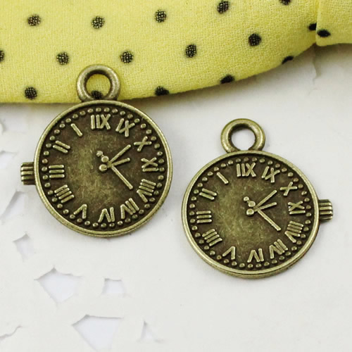 Pendant. Fashion Zinc Alloy jewelry findings.Clocks And Watches 19x16mm. Sold by Bag