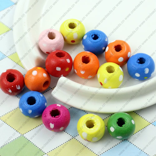 Wooden Beads, Fashion DIY-accessories for Bracelet/Necklace Mixed color Round 9x11mm,Hole:4mm Sold by KG
