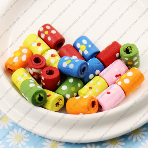 Wooden Beads, Fashion DIY-accessories for Bracelet/Necklace Mixed color Column 10x7mm,Hole:3mm Sold by KG