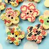 Solid Wooden Button/Beads, Fashion DIY-accessories Mixed color Mixed Pattern Flower, 18mm,Hole:2mm Sold by Bag
