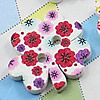 Wooden Button/Beads, Fashion DIY-accessories Mixed color Mixed Pattern Flower, 24x25mm,Hole:3mm Sold by Bag