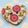 Solid Wooden Button/Beads, Fashion DIY-accessories Mixed color Mixed Pattern Heart, 25x21mm,Hole:2mm Sold by KG