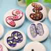 Wooden Button/Beads, Fashion DIY-accessories Mixed color Mixed Pattern Flat Round, 20mm,Hole:2mm Sold by Bag
