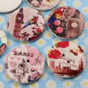 Wooden Button/Beads, Fashion DIY-accessories Mixed color Mixed Pattern Flat Round, 30mm,Hole:2.5mm Sold by Bag
