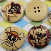 Solid Wooden Button/Beads, Fashion DIY-accessories Mixed color Mixed Pattern Flat Round, 30mm,Hole:3mm Sold by Bag
