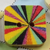 Solid Wooden Button/Beads, Fashion DIY-accessories Mixed color Mixed Pattern Square, 15mm,Hole:2mm Sold by Bag
