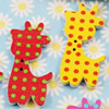 Wooden Button/Beads, Fashion DIY-accessories Mixed color Mixed Pattern giraffe, 30x15mm, Hole:1mm Sold by Bag
