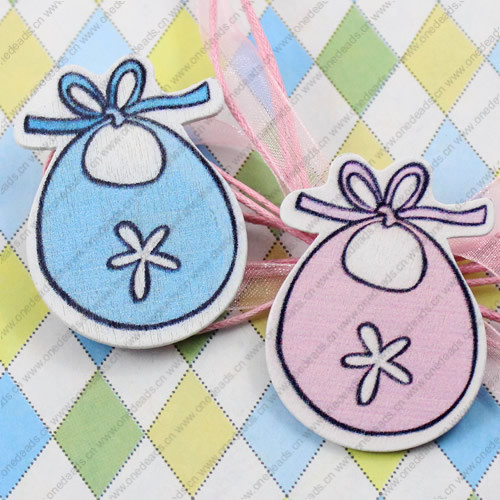 Wooden Cabochons Baby Scarf For Barrette/Decoration Jewelry DIY-Accessories 44x22mm Sold by Bag