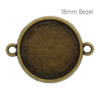 Zinc Alloy Cameo/Glass/Cabochon Frame bezel Settings, Double sided Charm with double Ring Inner Dia.:18mm Sold by PC