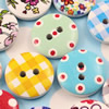 Wooden Button/Beads, Fashion DIY-accessories Mixed color Mixed Pattern Flat Round, 15mm,Hole:2mm Sold by Bag
