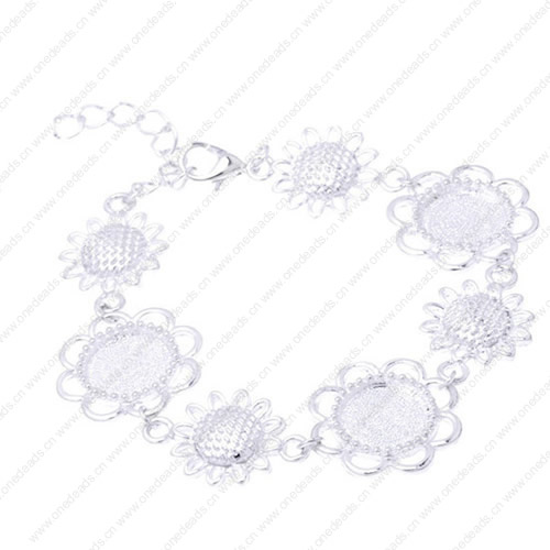 Zinc Alloy Adjustable Bracelet Settings, Fashion for DIY Bracelet Jewelry findings, About 9-inch, inner dia:12mm, Sold by PC