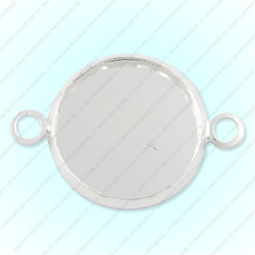 Copper Cameo/Glass/Cabochon Frame bezel Settings, Double sided Charm with double Ring Inner Dia.:14mm Sold by PC