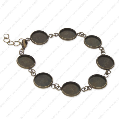 Copper Adjustable Bracelet Settings, Fashion for DIY Bracelet Jewelry findings, About 9-inch, inner dia:12mm, Sold by PC
