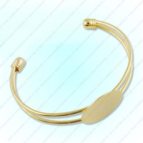 Copper Adjustable Bracelet Settings, Fashion for DIY Bracelet Jewelry findings, About 9-inch, inner dia:25mm, Sold by PC