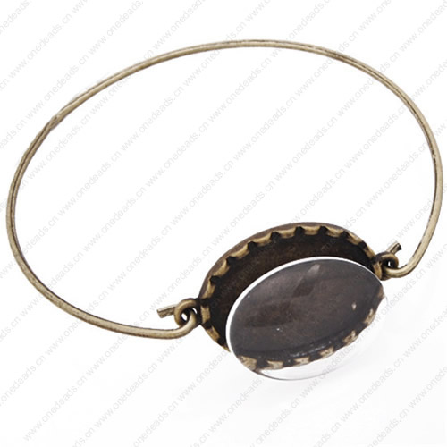 Copper Adjustable Bracelet Settings, Fashion for DIY Bracelet Jewelry findings, About 9-inch, Inner Dia:18x25mm, Sold by PC